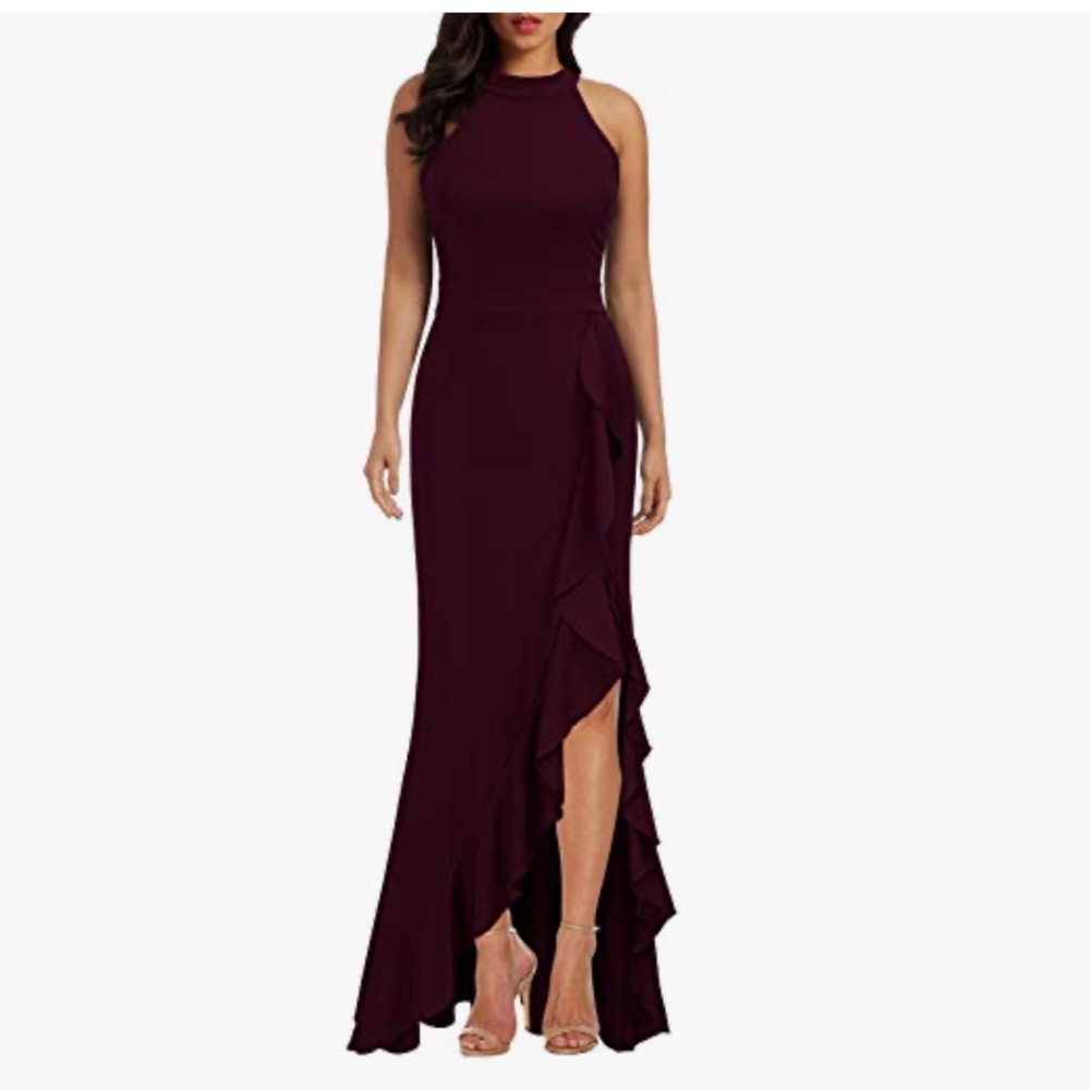 Women's Elegant Evening Dress - Burgundy NWT